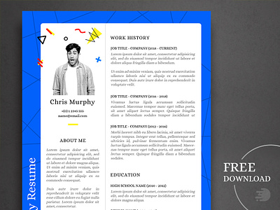 Resume Template for Creative Positions blue colorful creative cv template design free freebie gaming google docs resume template