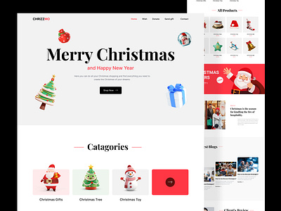 Christmas Shop Landing Page christmas ecommerce landing page landing page design newyear product design shop ui design uiux design web design