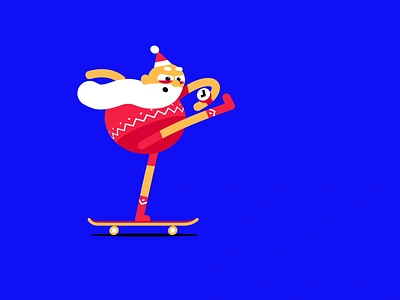 OKOO /// SANTA'S SKATEBOARD animation christmas design gif illustration loop santa skate skateboard xmas