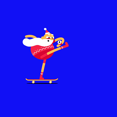 OKOO /// SANTA'S SKATEBOARD animation christmas design gif illustration loop santa skate skateboard xmas