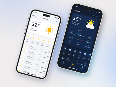 Mobile weather PWA app app development current weather daily ui dark mode forecast app full cycle studio mobile app mobile forecast mobile interface mobile weather app weather forecast