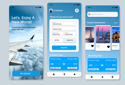 Flight Booking App UI Design app design typography ui ux