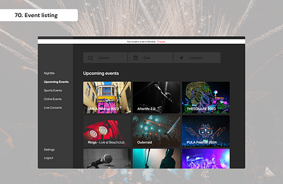 Daily UI Day 70 - Event Listing 100 days ui daily ui day 70 event event listing graphic design page ui