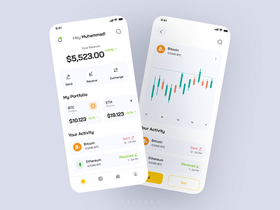 Crypto Mobile App UI Design cryptoapp digitalfinance mobiledesign mobileui uiux welldux