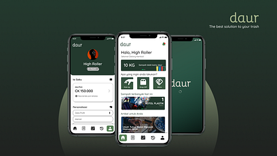 Daur - Pick Up Trash App app brand environment graphic design green mobile trash ui