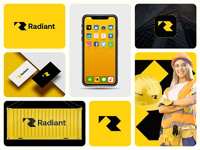 Radiant logo design | Real estate logo 3d app logo best logo brand identity branding clean logo creative logo logo logofolio logos logotype minimal minimalist logo modern logo r letter mark r logo real estate logo realtor typography ui