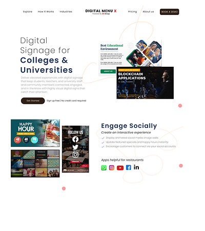 Digital Menu X Landing Page