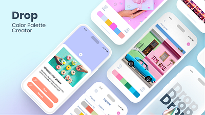 Drop App - Color Palette Creator app branding color colorpalette creator mobile rgb ui