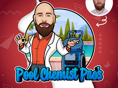 Pool Chemist Cleaning logo, Cartoon portrait - cartoonlogox.com best pool cleaning service logo for swimming pool cleaning male portrait logo mascot design pool cleaning company pool cleaning logo pool cleaning mascot logo pool guy pool service logo pool service mascot design pool services pooltch logo design swimming pool logos