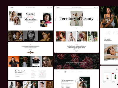 Beauty salon layout template design typography ui webdesign