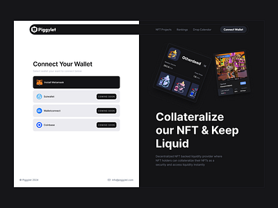 NFT Landing - Connect Wallet connect dark design experience landing login nft register sign in sign up ui wallet