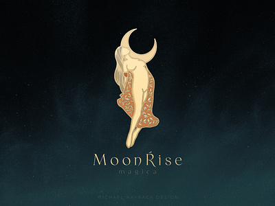 MoonRise Logo design brand branding logo minimalistic moon nature sacred spiritual woman
