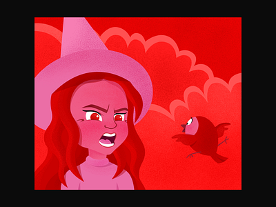 Red Roar Girl [Illustration] character design digital art girl illustration monochrome illustration one color red illustration roar