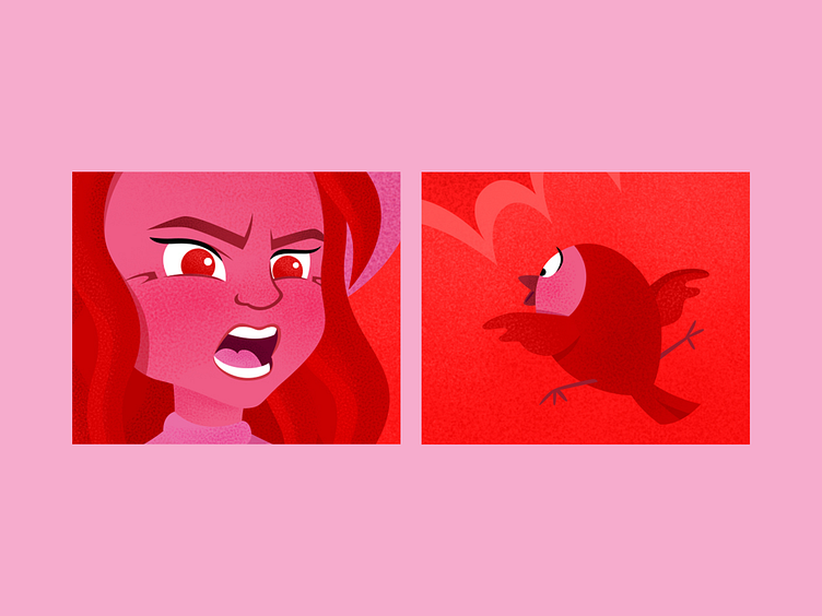 Red Roar Girl [Illustration] by Tatiana Malginova on Dribbble