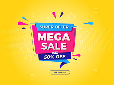 Mega Sale Banner Design banner design templates banner idea banner template branding design graphic design illustration sale banner sale design