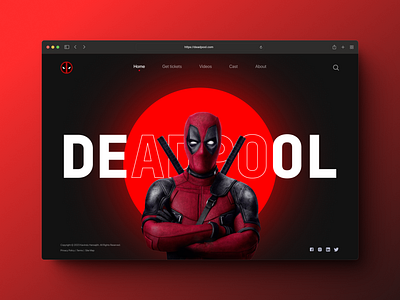 Deadpool Web UI adobe banner blog clean comicsweb deadpool figma graphic design land landingpage marvel minimal ui ux web web design web ui website website design webui