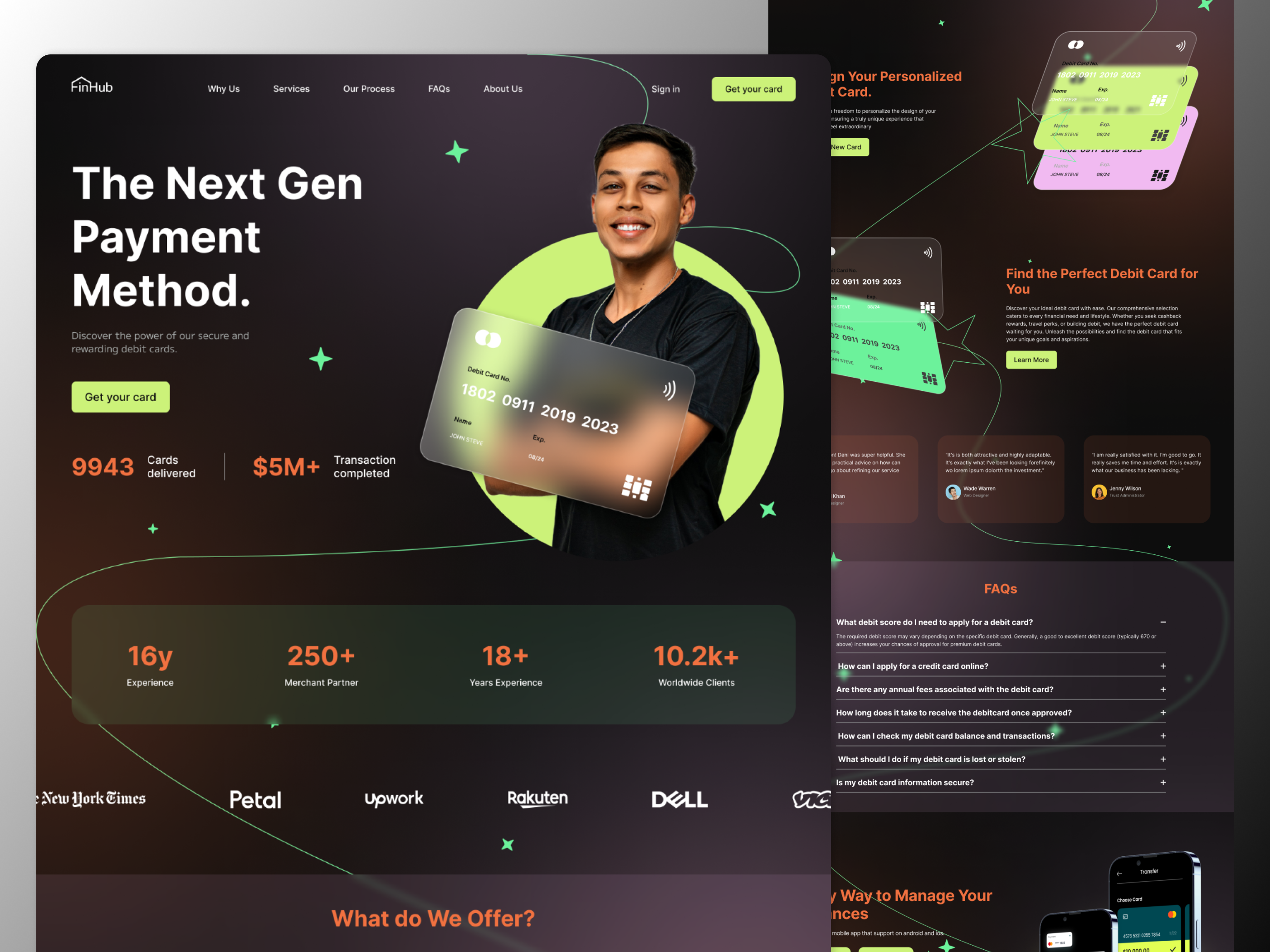 Landing Page - Fintech Services branding design graphic design landing page typography ui ux web design
