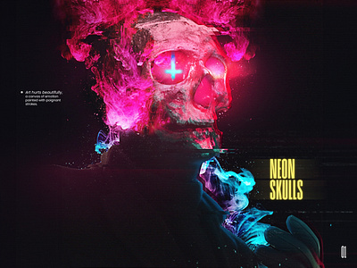 Neon Skull Series art artmash artwork mashups photoshop photoshop manipulation