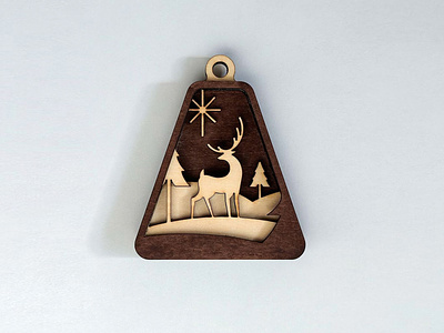 Woodland Deer Ornament christmas decoration deer etsy forest geometric holiday lasercut made by hand ornament tree wood