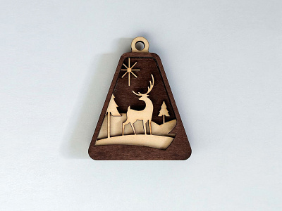 Woodland Deer Ornament christmas decoration deer etsy forest geometric holiday lasercut made by hand ornament tree wood