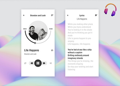 Music Player App app branding concept design ui uidesign uiux userinterface