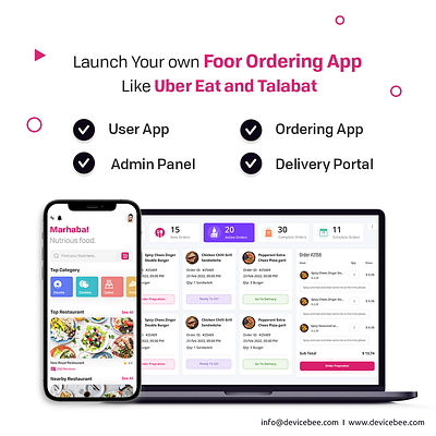 On-demand Food Delivery App Like Zomato, UberEats, talabat deliveroo clone app devicebee devicebee dubai food delivery app development noon food delivery clone talabat clone uber eat clone zomato clone