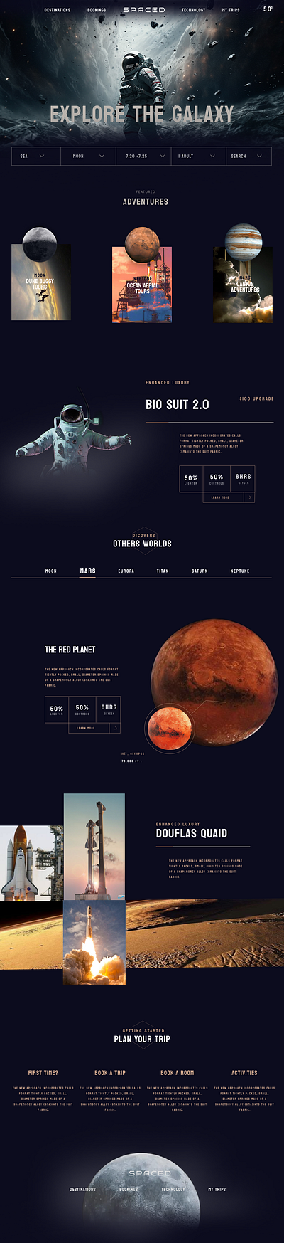 Explore The Galaxy galaxy landing page landing page ui uiux user experience user interface ux design website