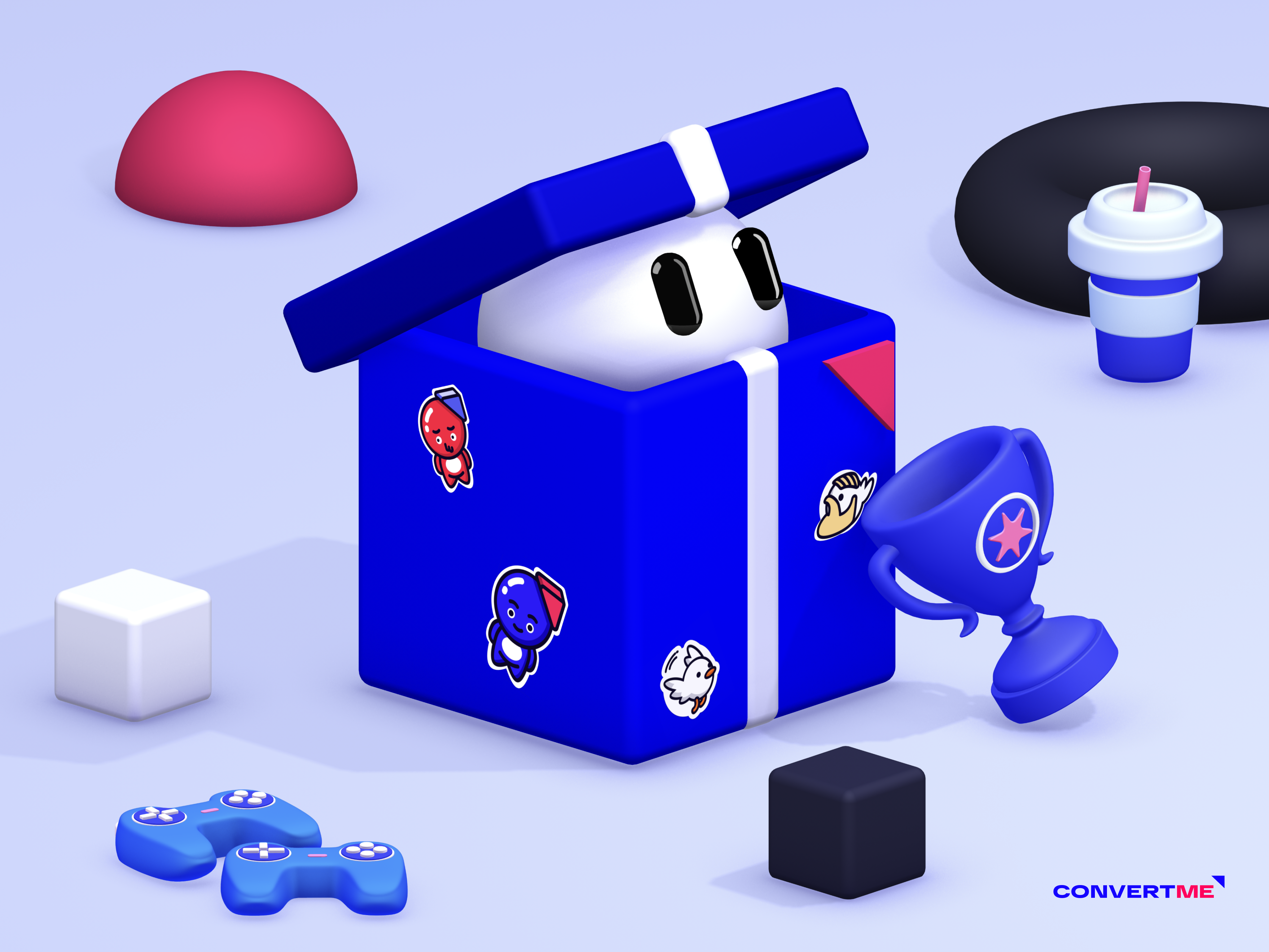 Booper Gift Lover 3d box christmas cute gift graphic design illustration isometric