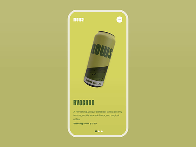 MOWS Brewery Product Presentation 3d animation applifting beer bold typography brewery can clean design drink experimental landing page minimal motion design pastel playful product ui ux web