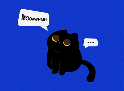 Cute black cat cute illustration