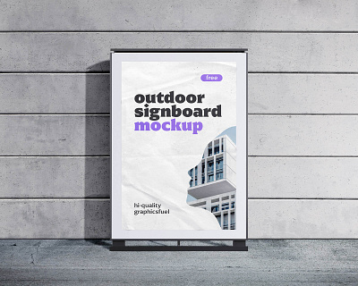 Photorealistic Outdoor Signboard Mockup download mockup