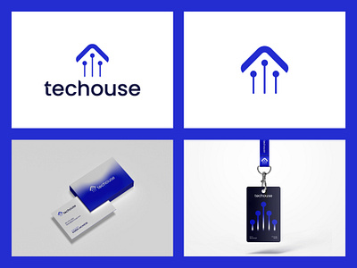 techouse A Tech Company Logo Design brand identity branding clean logo design graphic design house house logo logo logo designs logo for tech modern modern logo tech tech company tech startup technology logo