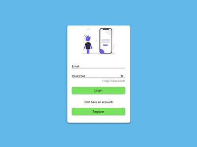 A login screen card. app figma graphic design illustration ui ux