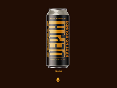Depth Beer Label, Chatty Monks beer beer design bold can design graphic design minimal packaging packaging design typography