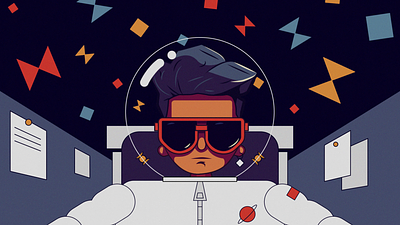 Traveling through space animate animated animation astronaut branding colorful design dribbble graphic design graphics guy illustration motion motion graphics space spaceman