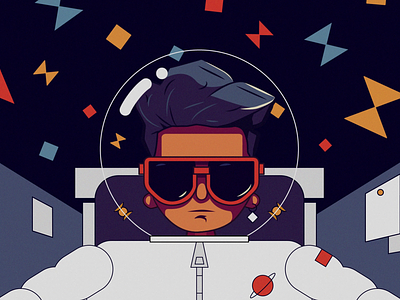 Traveling through space animate animated animation astronaut branding colorful design dribbble graphic design graphics guy illustration motion motion graphics space spaceman