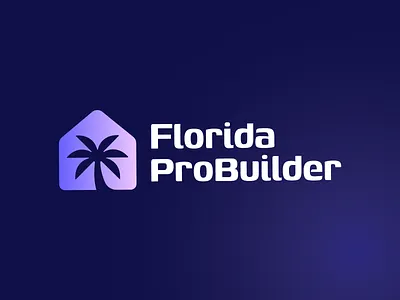 Florida ProBuilder - Logo Design brand branding brand guidelines branding building home house identity logo logo design logo designer logotype mark media tech digital mortgage negative space palm real estate stratup branding symbol