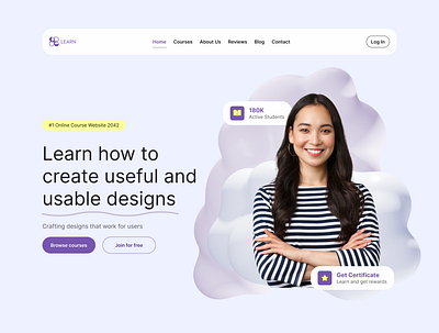 Main page concept | online courses website | animation animation branding concept courses design designidea education figma logo main page onlinecourses ui ui design uiux user experience user interface ux ux design uxui webdesign