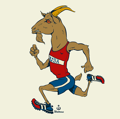 USA G.O.A.T. Mascot animal mascot cartoon goat cartoon mascot goat goat illustration goat mascot mascot olympics running track and field usa usatf