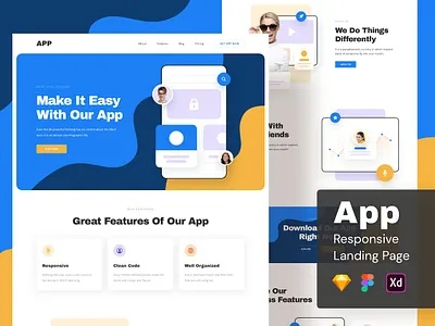 App Responsive Landing Page home page home screen homepage landing landing page landing page concept landing page ui landing pages landingpage page saas website site ui uidesign ux web design web site webdesign website concept websites