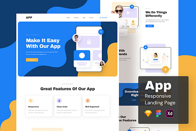 App Responsive Landing Page home page home screen homepage landing landing page landing page concept landing page ui landing pages landingpage page saas website site ui uidesign ux web design web site webdesign website concept websites