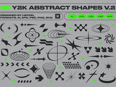Y2K Abstract Retro Shapes 80s 90s abstract cyberpunk details elements future hud icon illustration illustrations modern retro shapes stars vintage y2k
