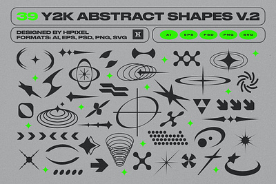 Y2K Abstract Retro Shapes 80s 90s abstract cyberpunk details elements future hud icon illustration illustrations modern retro shapes stars vintage y2k