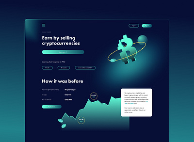 Cryptocurrency trading course | Landing page crypto design landing page ui ux web web design