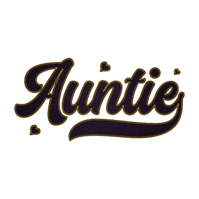 Faux Applique Auntie graphic design