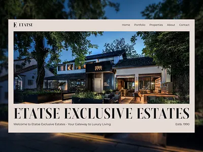 Real Estate Agency Website Header agency design elegant exclusive graphic design home house luxury mansion popular real estate real estate agency rich trendy ui ux web design website