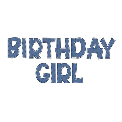 BirthdayGirl Word Art Faux Jean graphic design