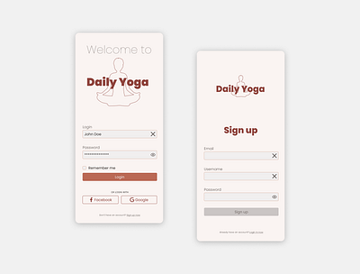 Daily UI 001 - Sign up dailyui design mobile sign up ui welcome yoga