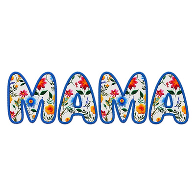 MAMA FauxEmbroidery Word Art graphic design