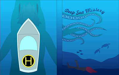 Deep Sea Mystery: Cover Book adobe book branding comics corel draw cover book desing graphic design illustration vector